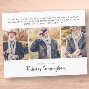 Cartão De Agradecimento Memorial Três Fotografia e Mensagem Personalizadas