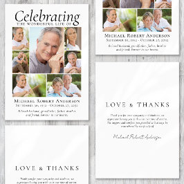 Cartão De Agradecimento Memorial Tributa Colagem de Fotos Keepsasakesak