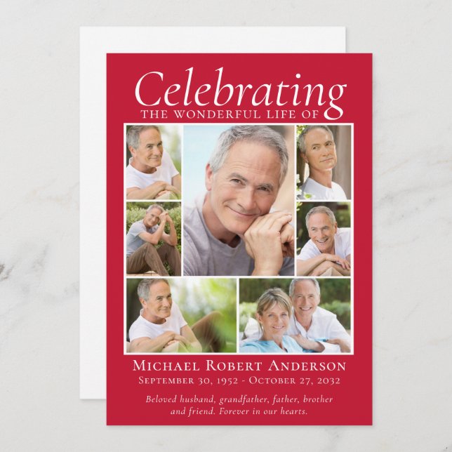 Cartão De Agradecimento Memorial Tributação Foto Collage Keepsasasasato Ob (Frente/Verso)