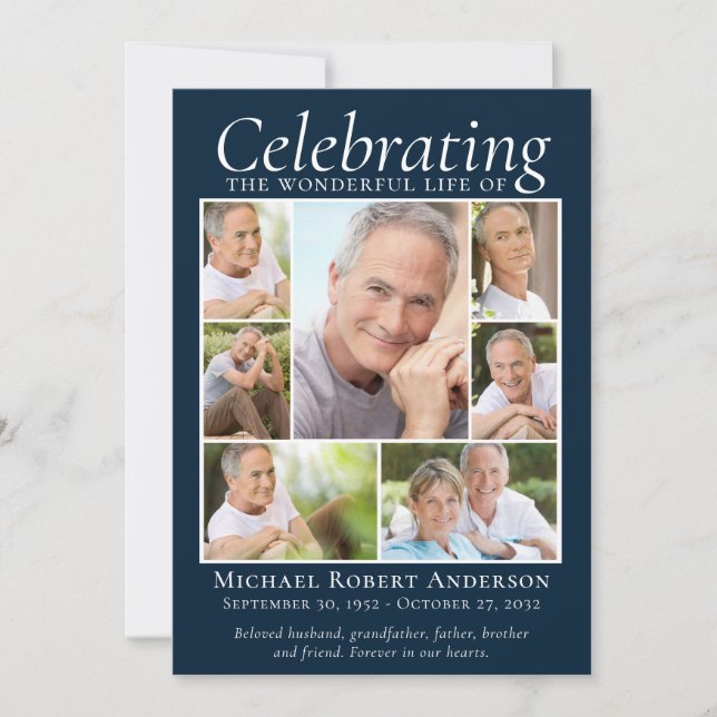 Cartão De Agradecimento Memorial Tributar Foto Collage Keepsasaame (Frente)