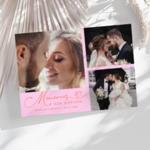 Cartão De Agradecimento Memórias Feitas Com Amor Casamento Foto Laranja Ro