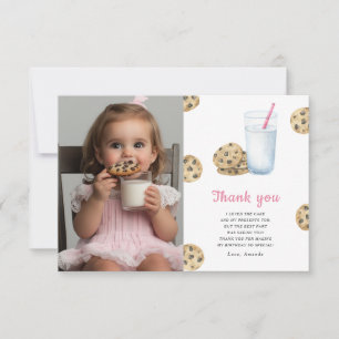 Cartão De Agradecimento Menina do aniversário da festa Little Sweet Cookie