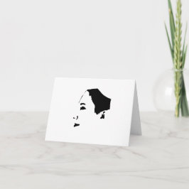 Cartão De Agradecimento Menina do Esboço do Minimalismo