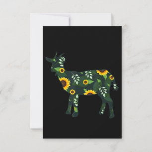 Cartão De Agradecimento Menina do Girassol Floral Cabrito Havaiano