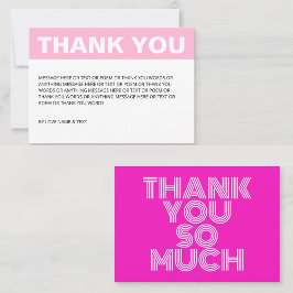 Cartão De Agradecimento Menina Rosa Simples Minimalista