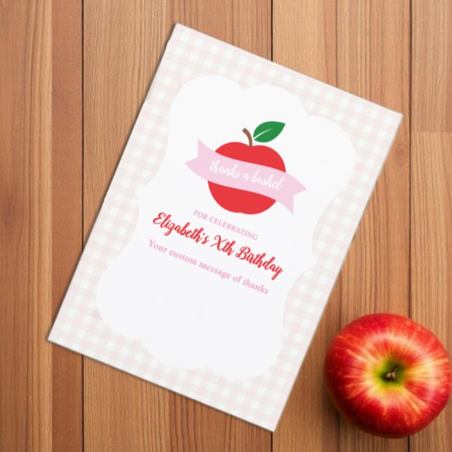 Cartão De Agradecimento Meninas Aniversário Thanks A Bushel (Criador carregado)