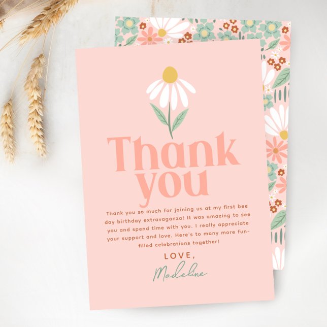 Cartão De Agradecimento Meninas da Margarida Flor Silvestre Agradecem pelo (Criador carregado)