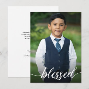 Cartão De Agradecimento Menino da Primeira Comunhão Personalizada Foto Abe