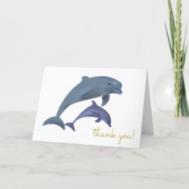 Cartão De Agradecimento Menino Dolphin Boy ou Chá de fraldas de Menina