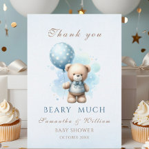 Menino Urso de Pelúcia Balão Azul Churrasco de Beb