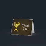 Cartão De Agradecimento Menorah Flame Obrigado<br><div class="desc">Um cartões de agradecimentos para acompanhar o Bar/Bat Mitzvah convites com o mesmo design.</div>