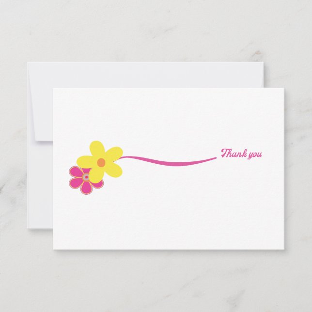 Cartão De Agradecimento Mensagem de Chá de panela Rosa-Quente Retroativa O (Frente)