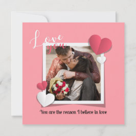Cartão De Agradecimento Mensagem de Foto e Amor Personalizada Moderna