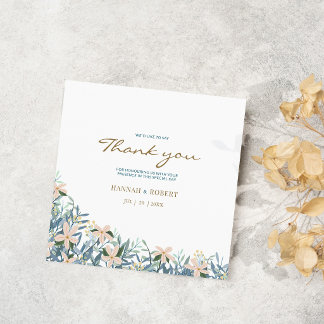 Cartão De Agradecimento Mensagem de gratidão com flores silvestres