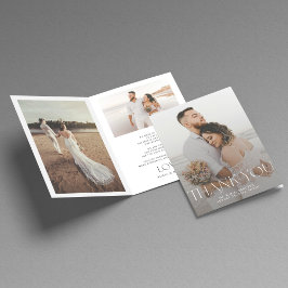 Cartão De Agradecimento Mensagem de sobreposição de fotos moderna dobrada 