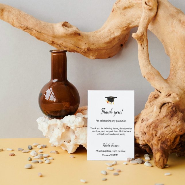 Cartão De Agradecimento Mensagem do obrigado de graduação de Script Simple (Criador carregado)