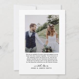 Cartão De Agradecimento Mensagem Editável de Colagem de Fotos de Script de