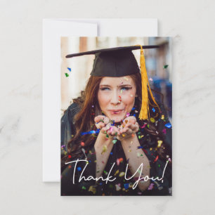 Cartão De Agradecimento Mensagem Personalizada de Foto de Graduação de S