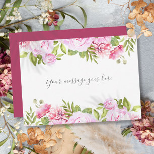 Cartão De Agradecimento Mensagem Personalizada Jardim de Rosas
