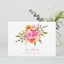 Mensagem Personalizada Laranja Floral Foto Casamen
