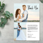 Cartão De Agradecimento Mensagem personalizada moderna 2 fotos de casament<br><div class="desc">Expresse a sua sincera gratidão com a Mensagem de Boas Festas Personalizadas 2 Fotos Obrigado Carta Inteira. Este cartão elegante e personalizado é a forma perfeita de obrigado aos seus entes queridos pela sua presença, apoio e desejos de felicidade no seu dia especial. A carta apresenta um design bonito e...</div>