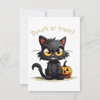 Cartão De Agradecimento Mentira ou Tratar? Mau preto engraçado Halloween