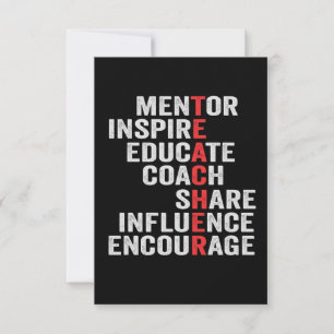 Cartão De Agradecimento Mentor Inspire Educar o Pai de Influência de Compa