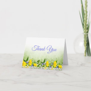 Cartão De Agradecimento Mercado da Fazenda Jardim Verde Floral Amarelo Rox