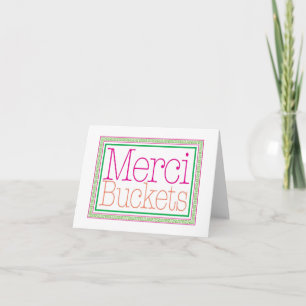 Cartão De Agradecimento Merci Buckets - Thank you card