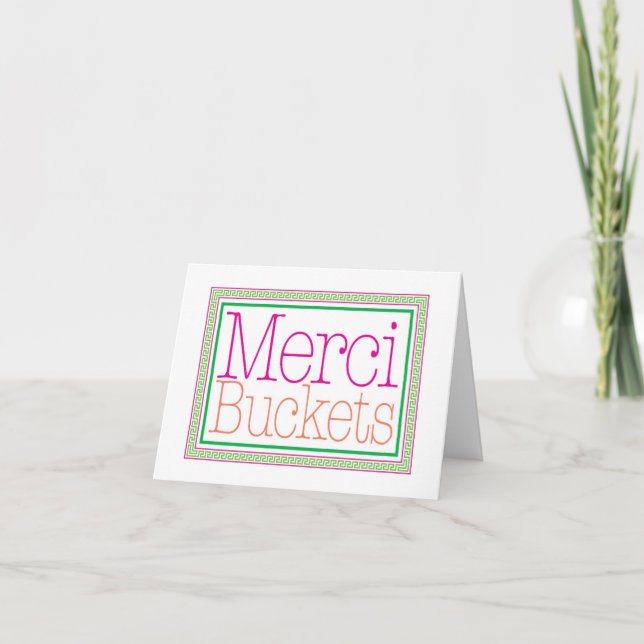 Cartão De Agradecimento Merci Buckets - Thank you card (Frente)