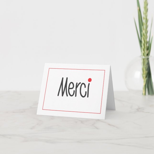 Cartão De Agradecimento Merci Business Thank You Note in any language (Frente)