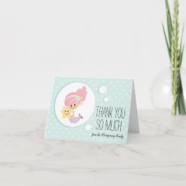 Cartão De Agradecimento Mermaid Baby Shower Thank You Notecards Light Skin