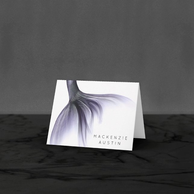 Cartão De Agradecimento Mermaid Chic Tail | Lavanda Dusty Púrpura Personal (Criador carregado)