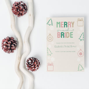 Cartão De Agradecimento Merry & Bride Natal Festa de Noivado