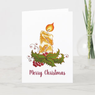 Cartão De Agradecimento Merry Christmas Candle greeting card