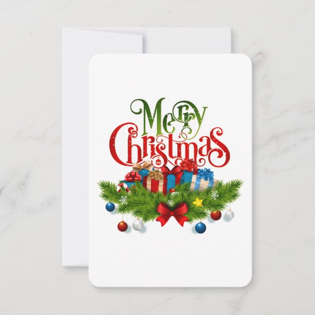 Cartão De Agradecimento Merry Christmas Sticker – Festive Gifts & Pine Gar (Frente)