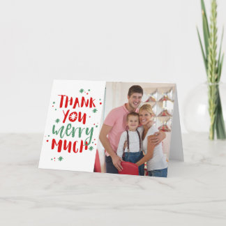 Cartão De Agradecimento Merry Much Holiday Thank You Photo Card