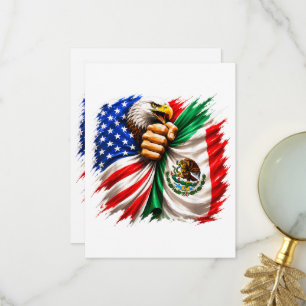 Cartão De Agradecimento Mês da Herança Hispânica Bandeira EUA México