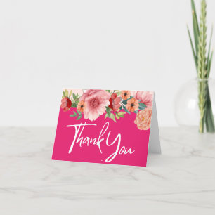 Cartão De Agradecimento Mesa de chá de panela em aquarela floral rosa bril