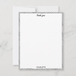 Cartão De Agradecimento Mid Century Modern Geometric Arch Black White