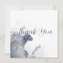 Midnight Ink & Gold Wedding Thank You Cards