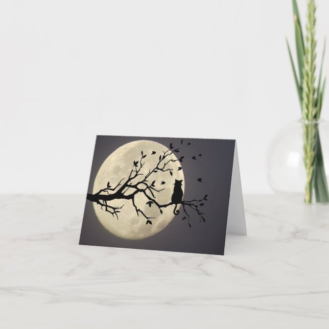 Cartão De Agradecimento Midnight Under the Moon Note Card (Frente)