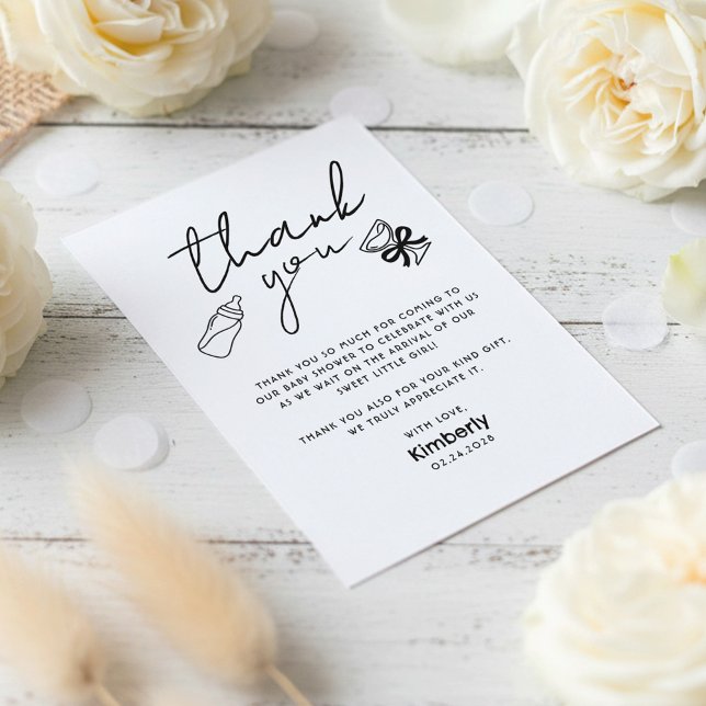 Cartão De Agradecimento Milk Bottle Champagne Baby Shower Thank You (Baby Milk Bottle Champagne Cute Fun Baby Shower Thank You Card)