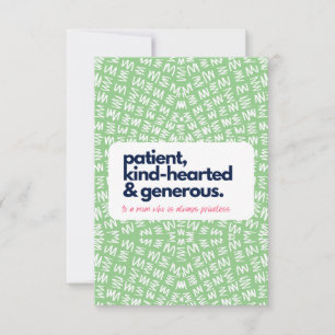 Cartão De Agradecimento Minha mãe é paciente sem preço, gentil e generosa