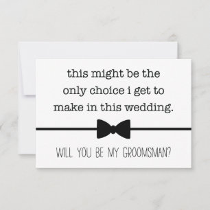 Cartão De Agradecimento Minha Única Proposta de Padrinho de casamento Eng