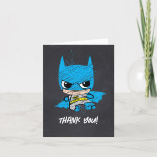 Cartão De Agradecimento Mini Clássico Desenho do Batman de Aniversário - O