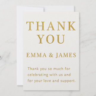 Cartão De Agradecimento Minimal Elegant Wedding Thank You Card