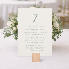 Cartão De Agradecimento Minimal Sage Green Wedding Seating Chart