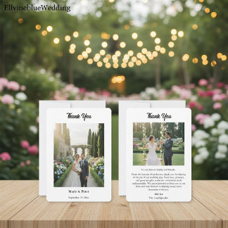 Cartão De Agradecimento Minimalist Elegant Typography 2 Photos Thank You