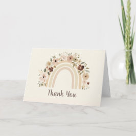 Cartão De Agradecimento Minimalist Floral Rainbow Birthday Thank You Card